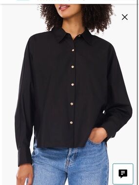 NWT parker studded Black Button-Front Collared Shirt xs